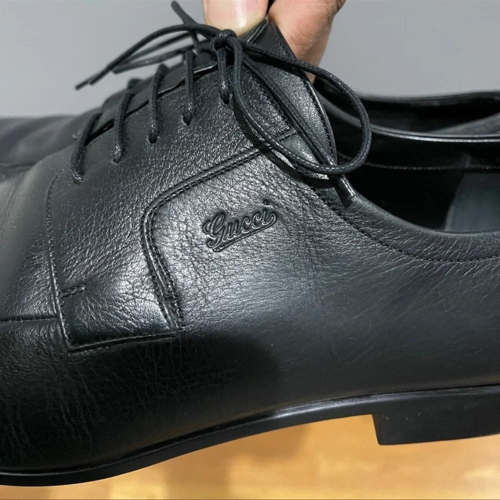 Nice Classic Gucci Derby Lace-ups. Black Sz 10 - Picture 3 of 11